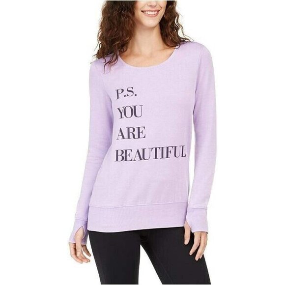 Ideology Women Beautiful Athleisure Activewear Top Cutout Back Purple Size Small - Picture 1 of 4